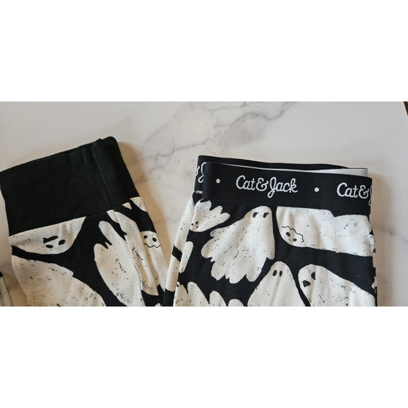 Cat & Jack Halloween Pajamas Boys Girls 10 Ghost PJ Set Unisex Shirt Pants New - Picture 7 of 9